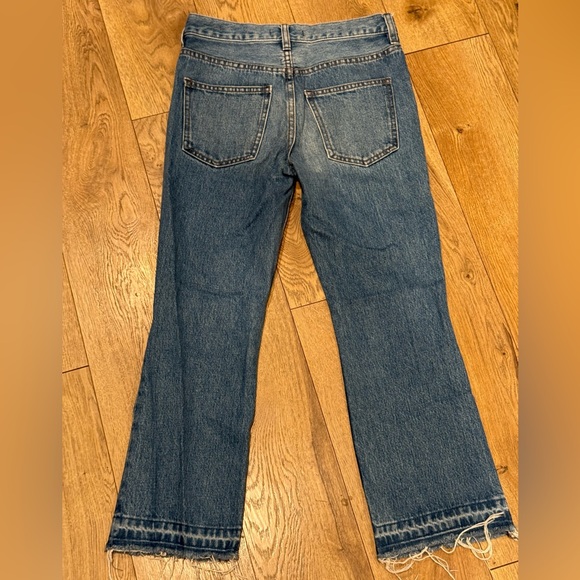 Women’s Free People Straight Leg Blue Jeans with Raw Hem - Picture 7 of 14